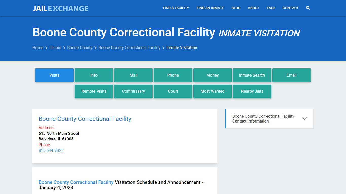 Inmate Visitation - Boone County Correctional Facility, IL - Jail Exchange
